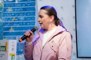 Prezidentka KOZ SR Monika Uhlerová vystúpila počas osláv Dňa Európy v Košiciach